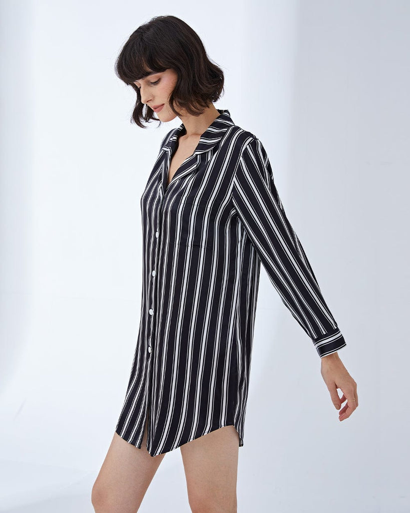 19 Momme Heavy Silk Loungewear Women's Short Shirt Dress