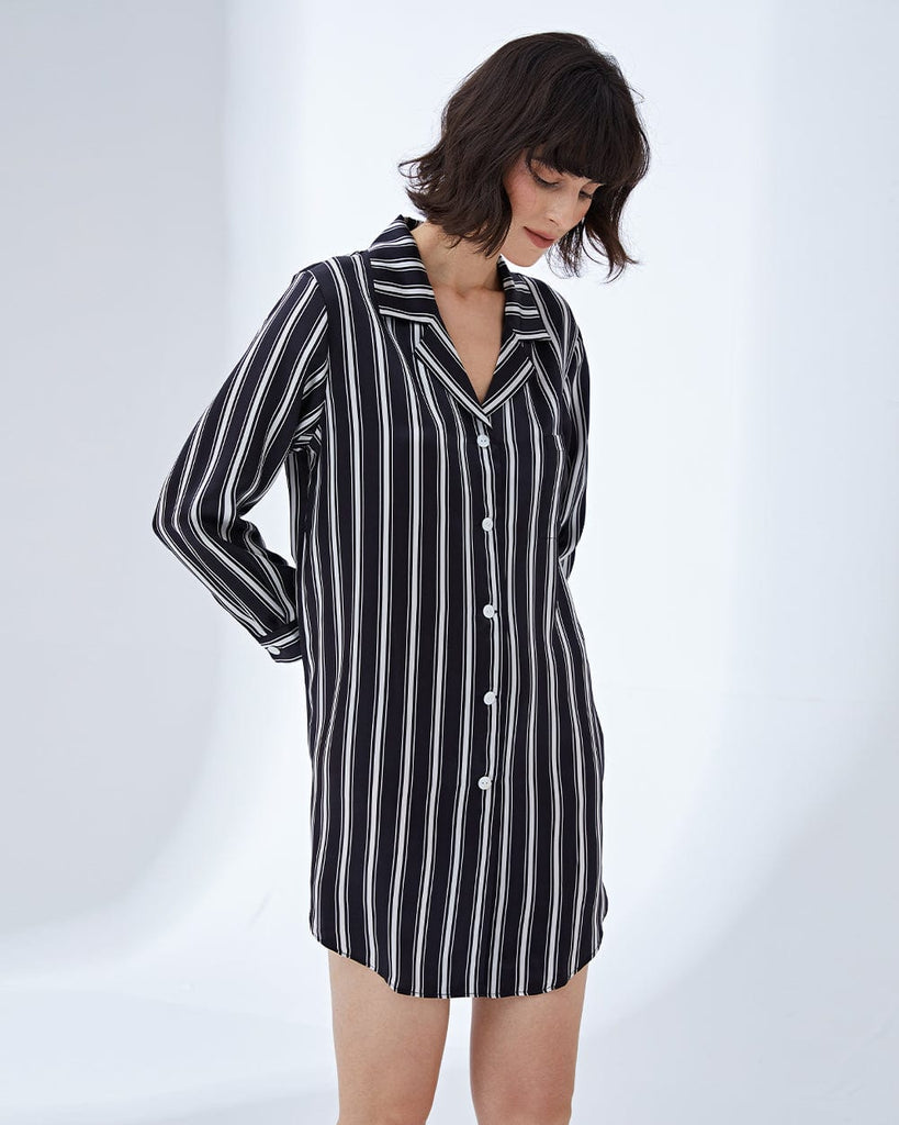 19 Momme Heavy Silk Loungewear Women's Short Shirt Dress