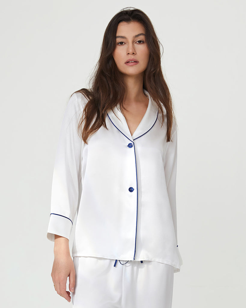 19 Momme Silk Pajamas Women's Long Sleeve Shirt