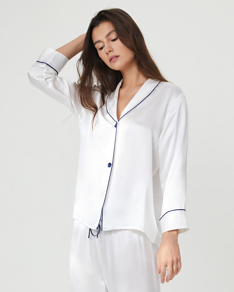 19 Momme Silk Pajamas Women's Long Sleeve Shirt