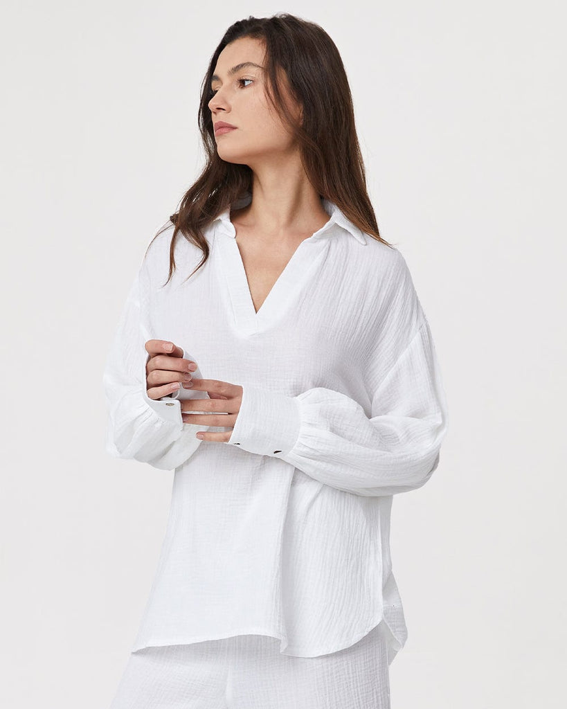 Cotton Pajamas Women's Lantern Long Sleeve Top