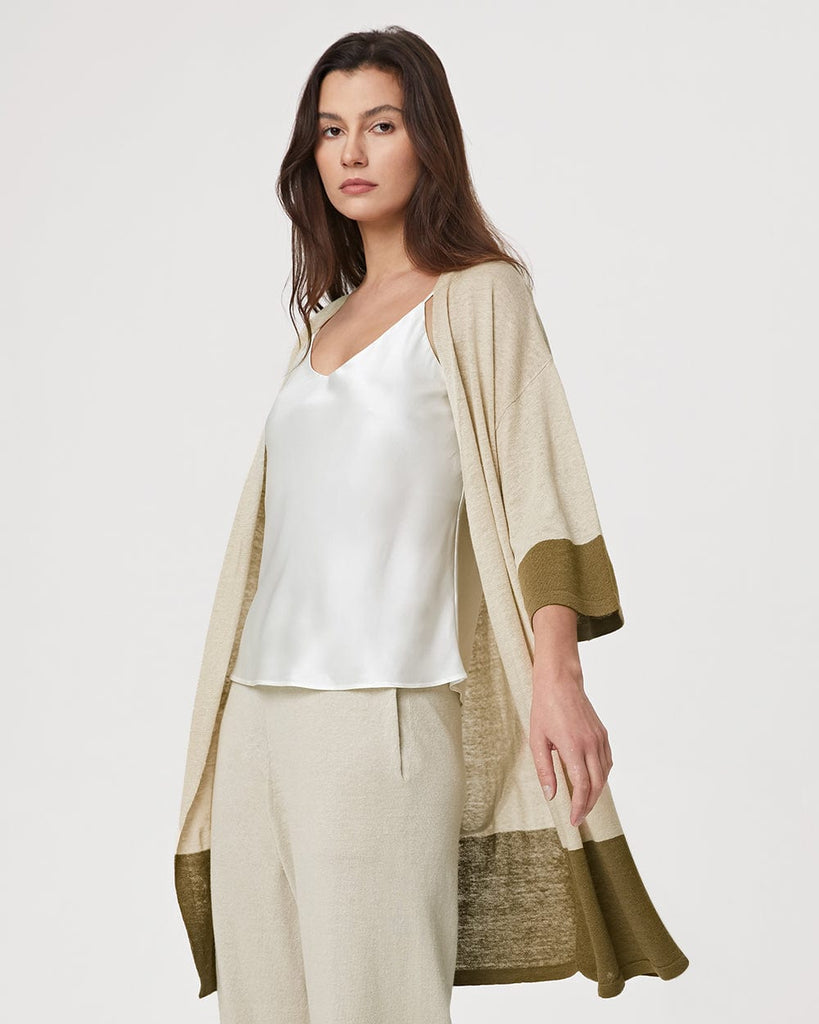 Cotton & Linen Loungewear Women's Loose Long Knitted Cardigan