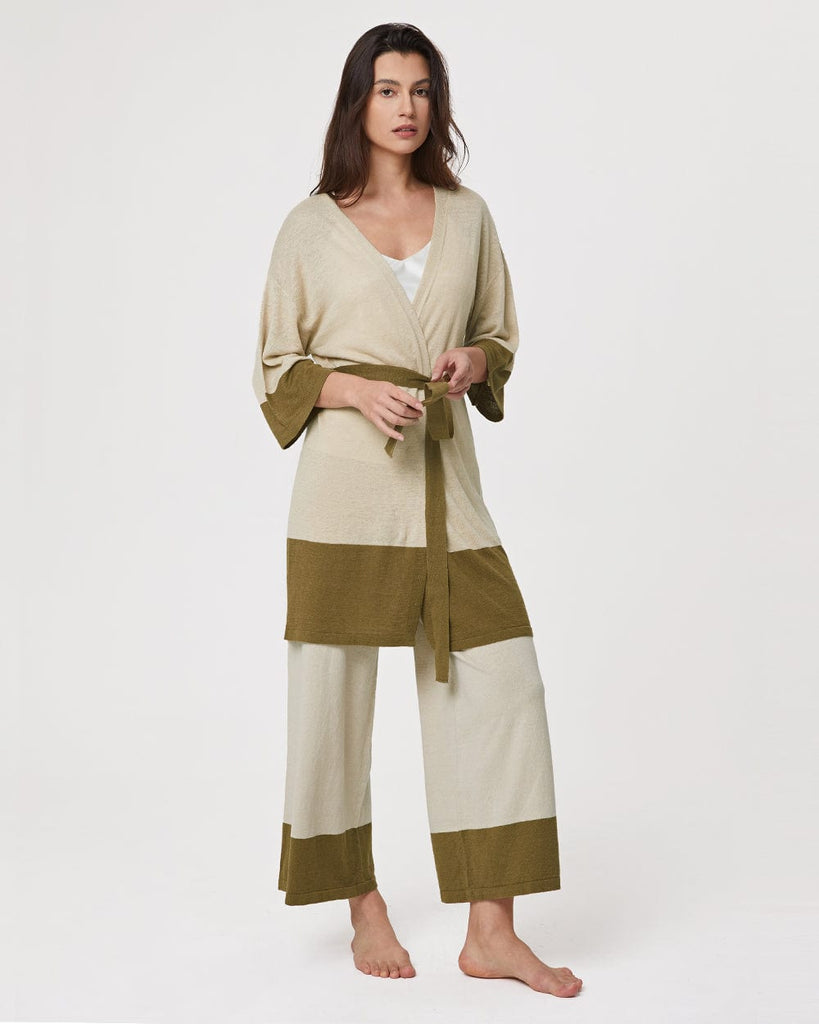 Cotton & Linen Loungewear Women's Loose Long Knitted Cardigan