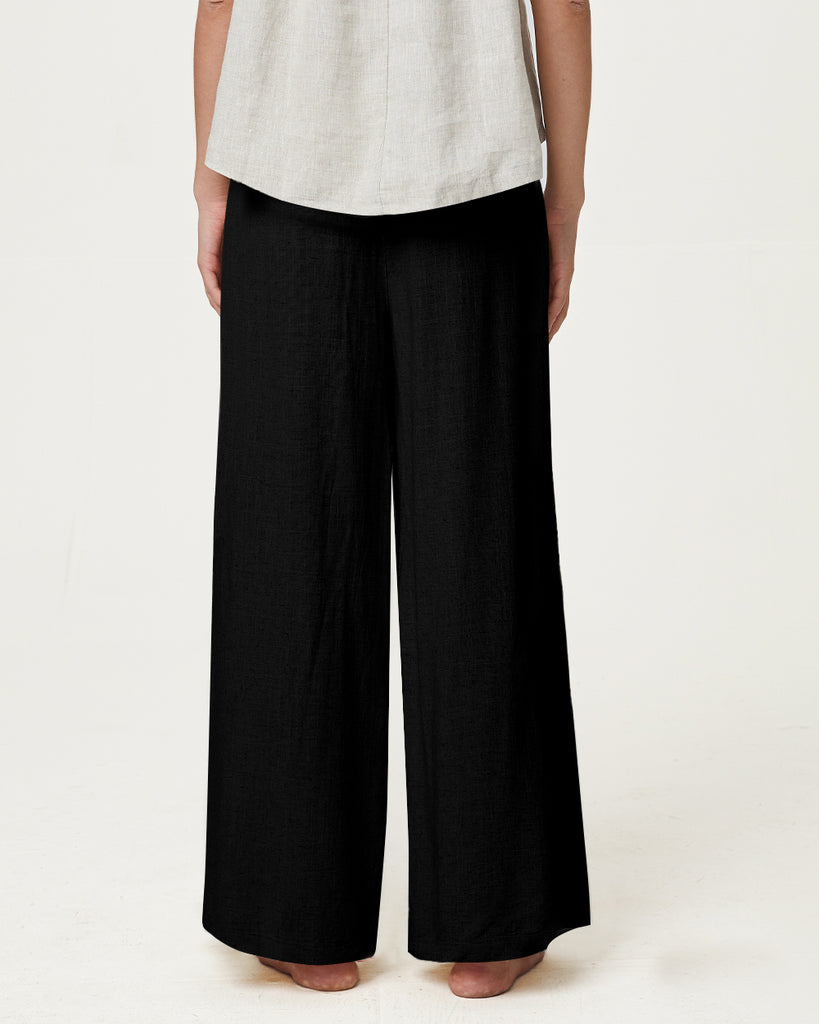 Cotton & Ramie Loungewear Women's Wide Leg Pants