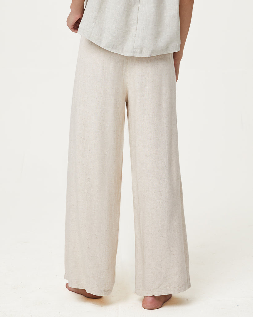 Cotton & Ramie Loungewear Women's Wide Leg Pants