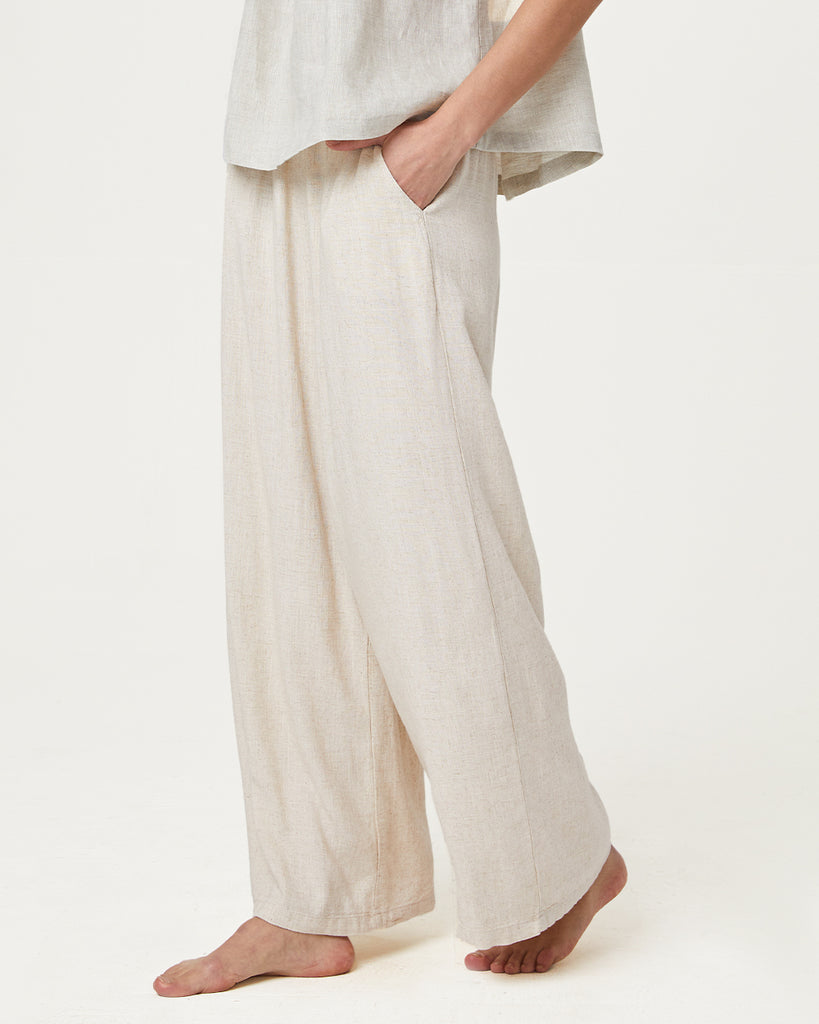 Cotton & Ramie Loungewear Women's Wide Leg Pants