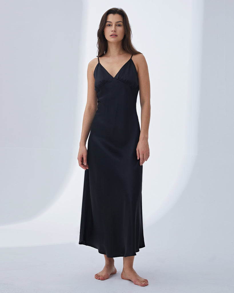 19 Momme Heavy Silk Sleepwear Women's Slip Long Dress