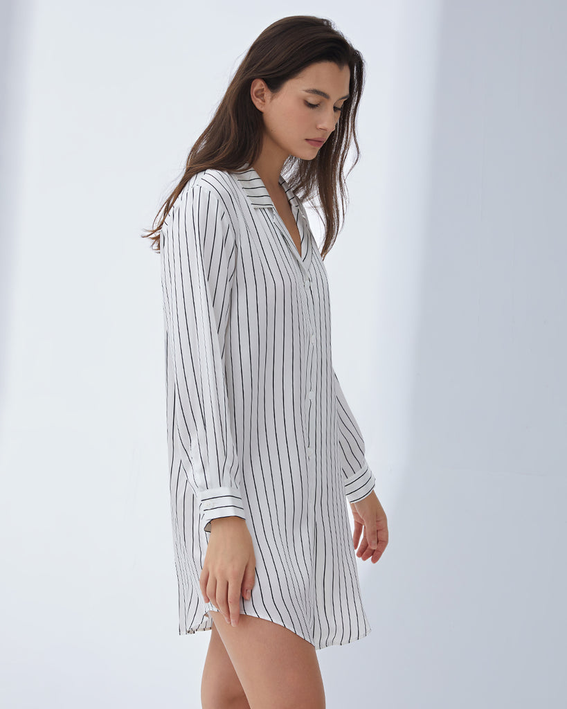 19 Momme Heavy Silk Loungewear Women's Short Shirt Dress