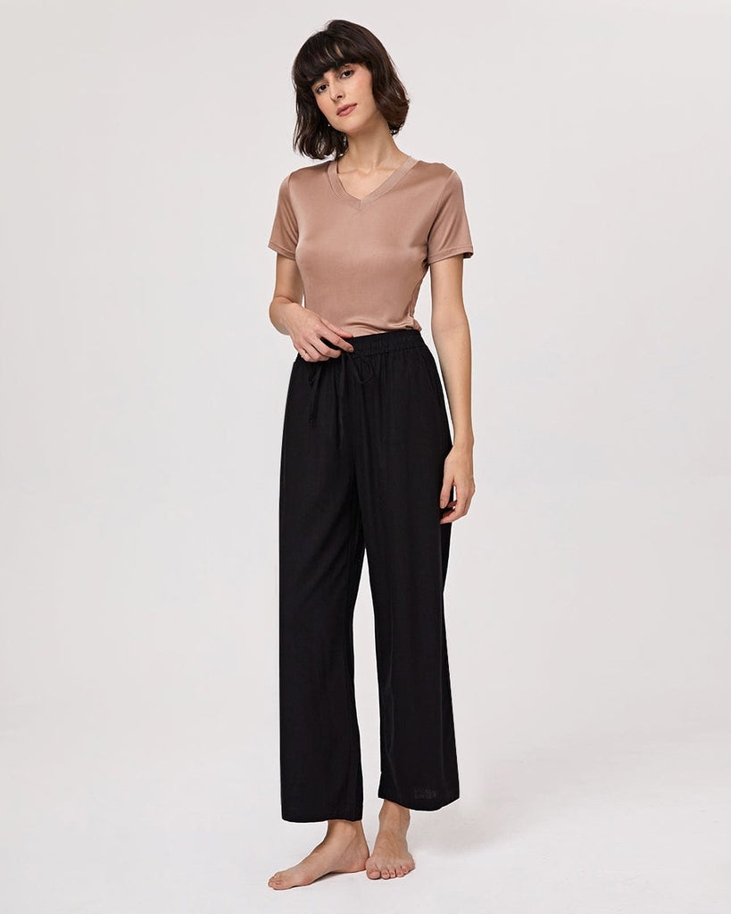 Cotton & Ramie Loungewear Women's Casual Pants