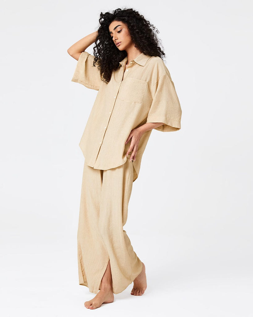 Cotton Pajamas Women's Slit Pants