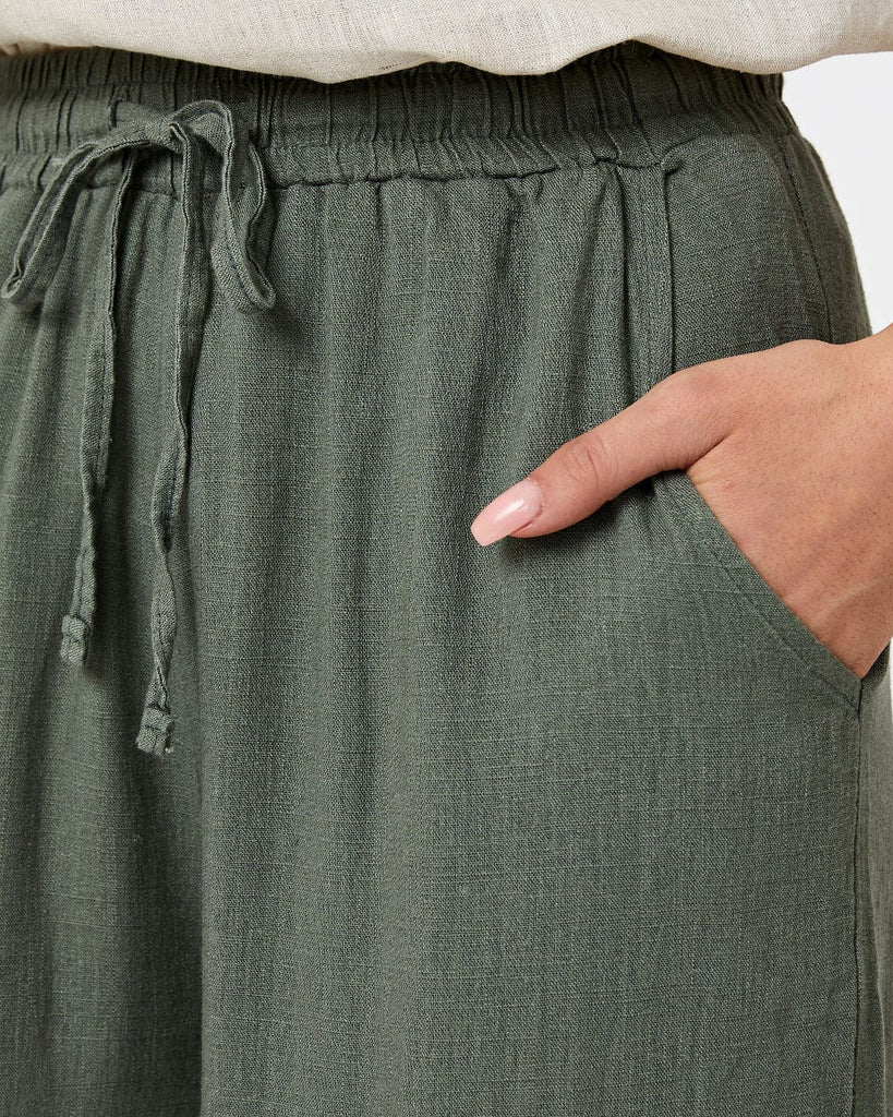 Cotton & Ramie Loungewear Women's Wide Leg Pants