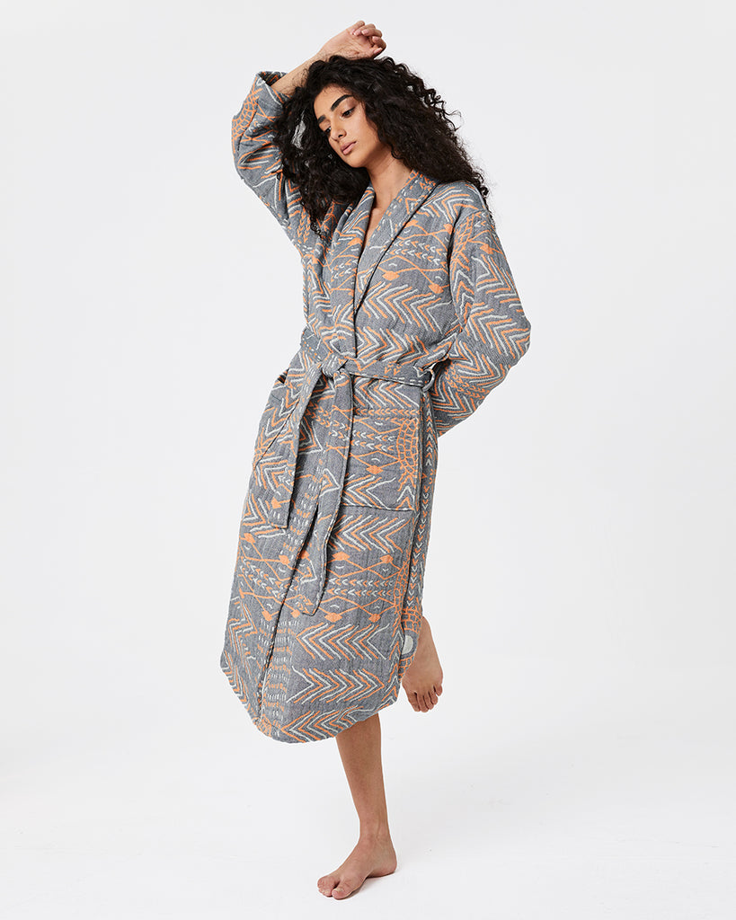 Cotton Gauze Sleepwear Women's National Style Bathrobe