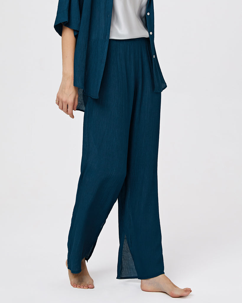 Cotton Pajamas Women's Slit Pants