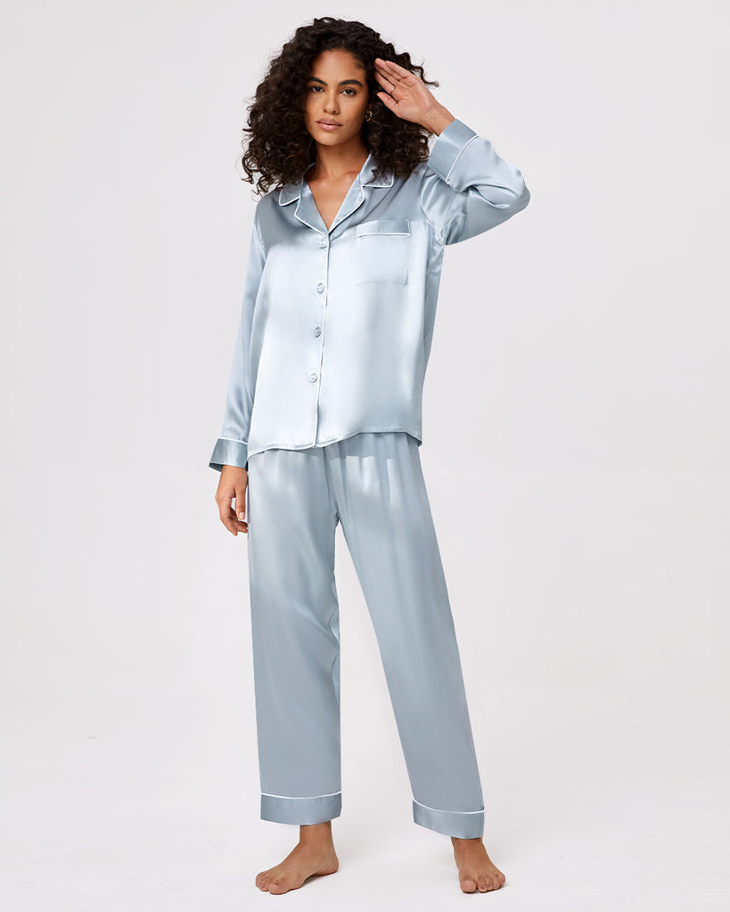 16 Momme Silk Pajamas Women's Long Sleeve Shirt