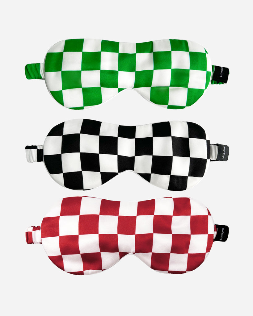 19 Momme Silk Checkerboard Eye Mask