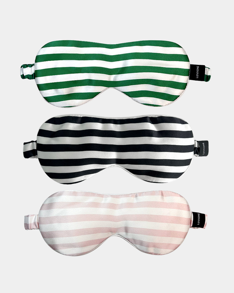 19 Momme Silk Striped Pattern Eye Mask