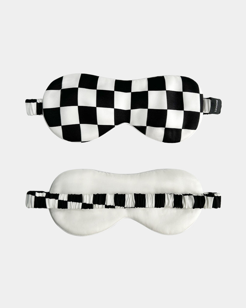 19 Momme Silk Checkerboard Eye Mask