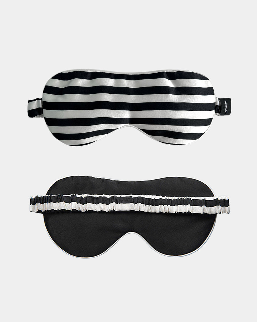 19 Momme Silk Striped Pattern Eye Mask