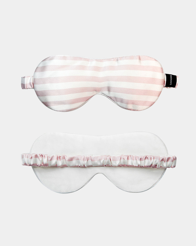 19 Momme Silk Striped Pattern Eye Mask